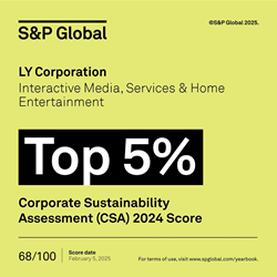 S&P Global LY Corporation Interactive Media, Service & Home Entertainment Top 5% Corporate Sustainability Assessment (CSA) 2024 Score